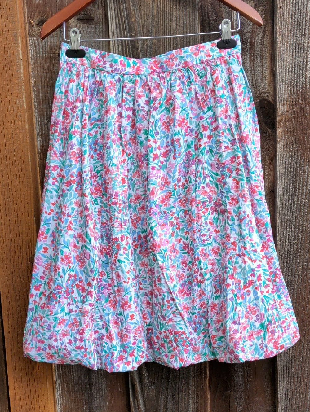 J. Crew Factory Bubble Skirt Floral White Bright Spearmint Size S